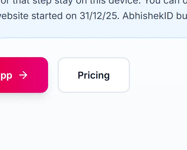 Journey hero Pricing button beside the Open app call to action.